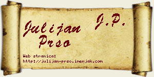 Julijan Pršo vizit kartica